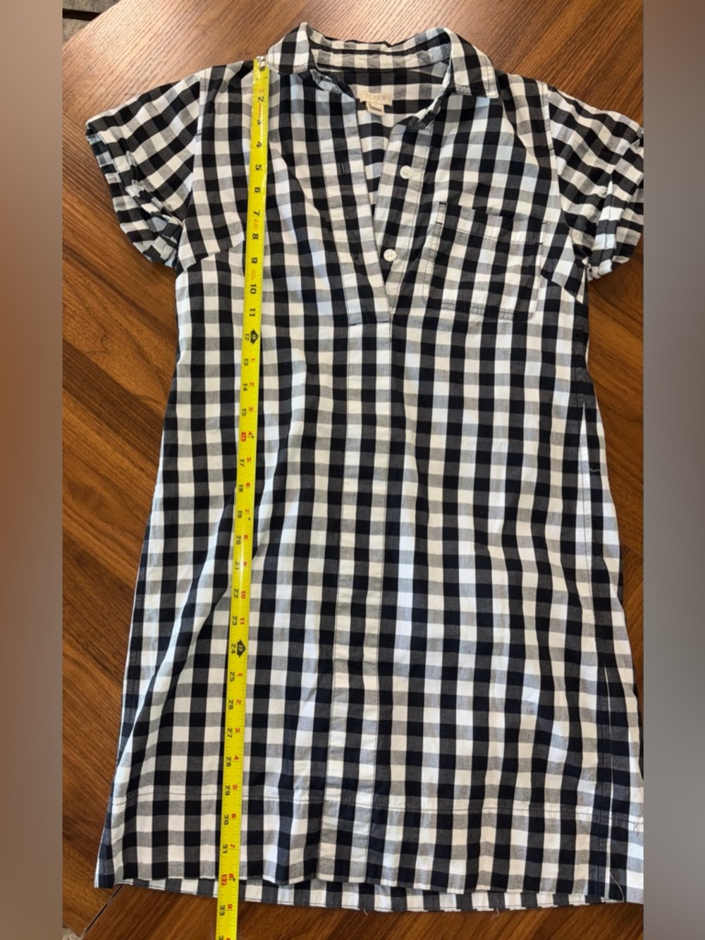 J. Crew B&W Buffalo Plaid Shirt Dress - Picture 9 of 14